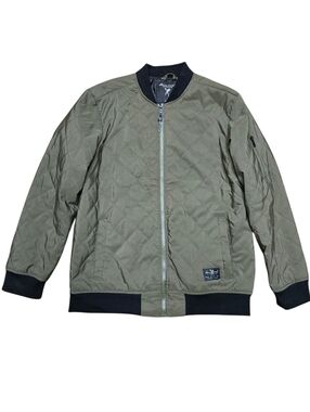 Marc Ecko Cut & Sew VTG 2000's Olive Green Army Bomber Jacket Men's sz L